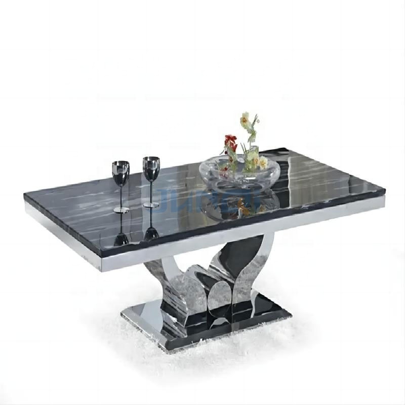 Junqi factory Italian style design Marble Centre Table Modern Sintered Stone Marble Square Shape Coffee Table