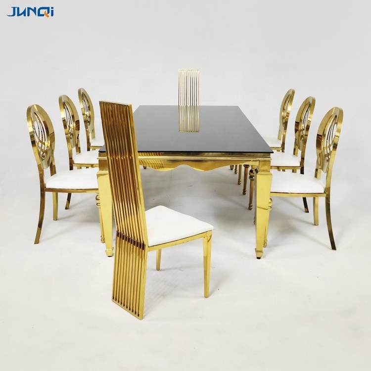 Hot sell Home Furniture Hotel Luxury Dining Table Designs Stainless Steel Dining Table