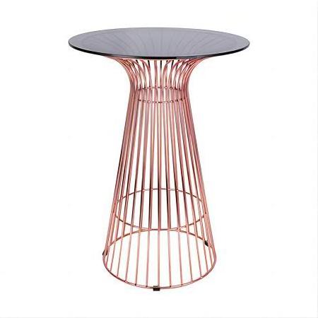 Good Quality living room furniture Round Glass stainless steel frame dining high bar table for sale