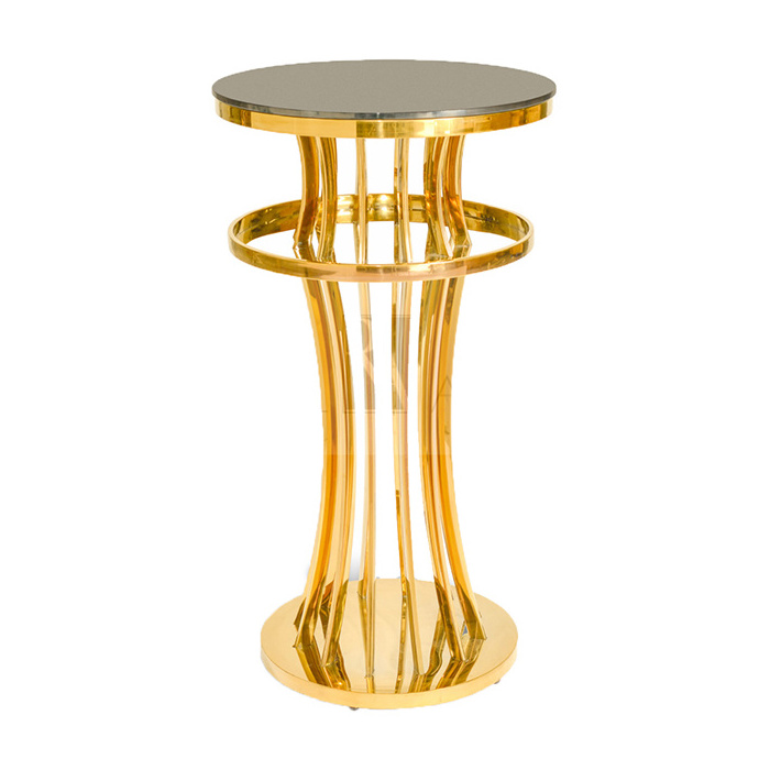 Good Quality living room furniture Round Glass stainless steel frame dining high bar table for sale