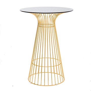 Good Quality living room furniture Round Glass stainless steel frame dining high bar table for sale