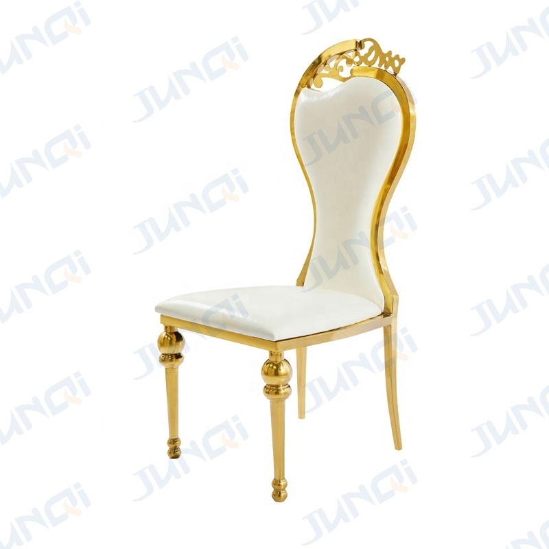 Hot selling design top quality elegent royal high back event wedding stainless steel crown chair