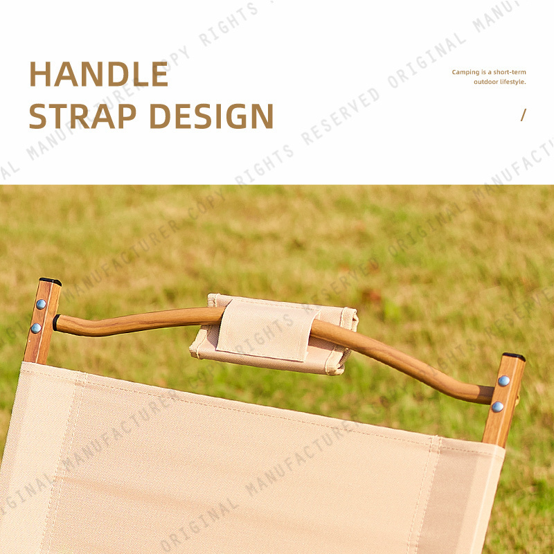 Hot Sale Popular Design Portable Outdoor Aluminum Foldable Wooden Handle Kermit Chair