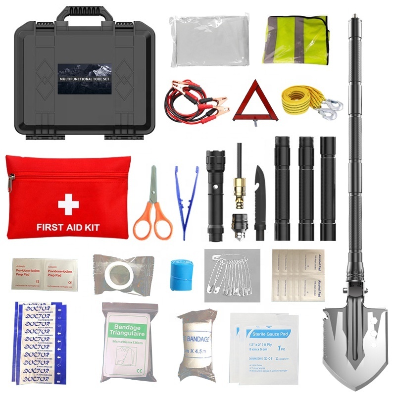 Outdoor Survival First Aid Shovel Kit Emergency Tool Kit For Car Auto Emergency