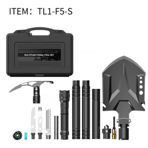 4 in1Self-defense Stick/Flashlight Multifunction Shovel Axe Outdoor Set