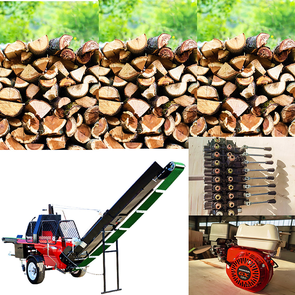 Hot Sale!!! JQ 20 tons firewood processor sale pto wood processor with saw and splitting machine for home use