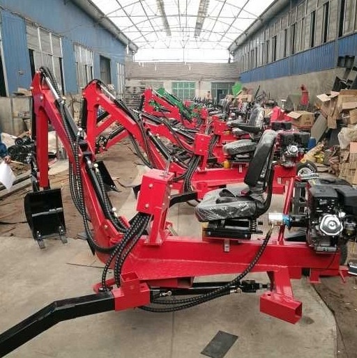 high quality JQ ATV Backhoe Digger Mini Towable 9hp Gasoline engine Backhoe Loader Price for sale