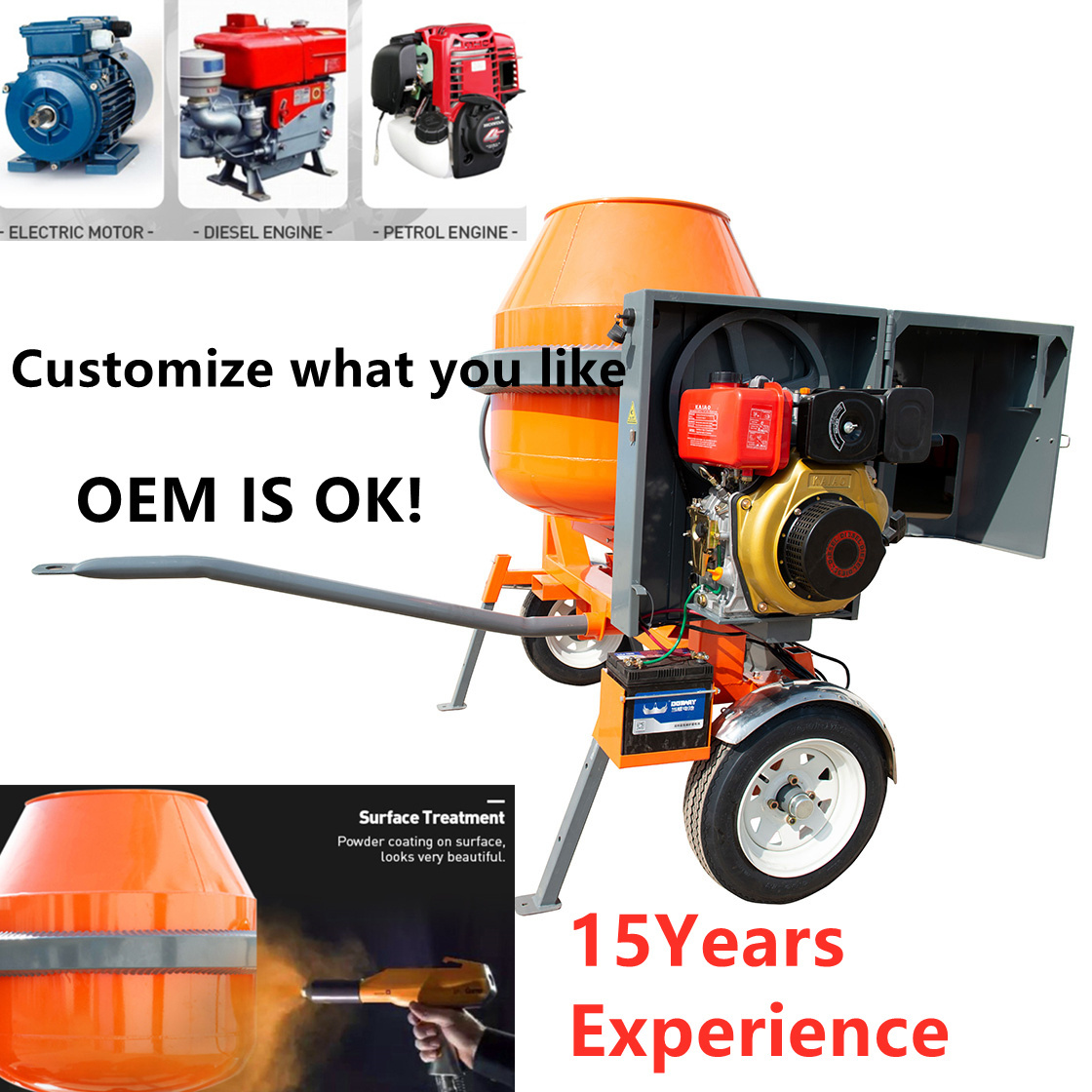 New design mezcladora de hormigon JQ 800L concrete mixers diesel price of concrete mixer machine cement mixer