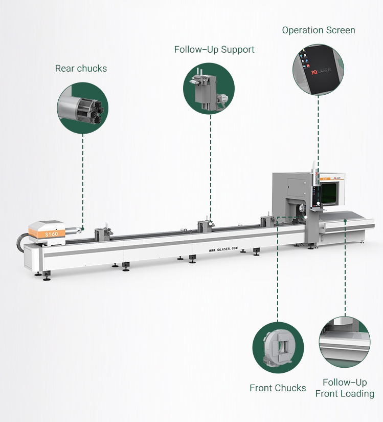 High Accuracy Pipe Laser Cutting 15-160mm Diameter Metal Tube Fiber Laser Cut Machine