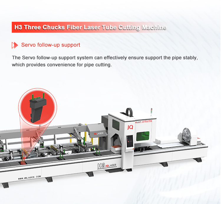 3 chuck tube laser cut pneumatic chucks Automatic Square/tube Pipe Fiber Laser Cutting Machine for pipes and profiles cutting