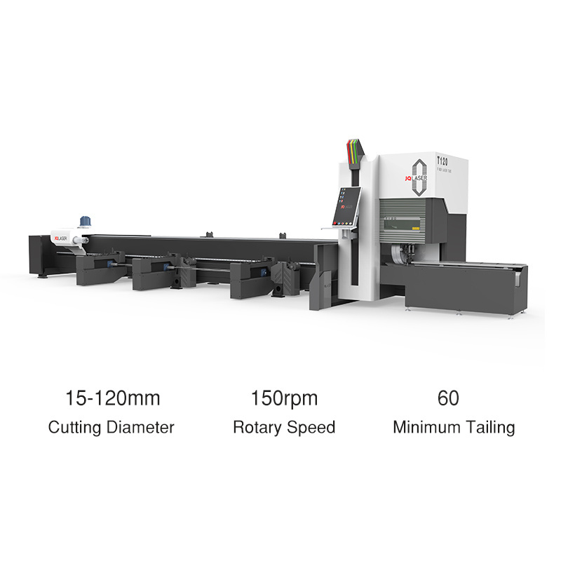 JQ LASER T120 Vertical type tube laser cutter 1000W 2000W 3000W Carbon steel stainless steel Aluminum pipe laser cut machine