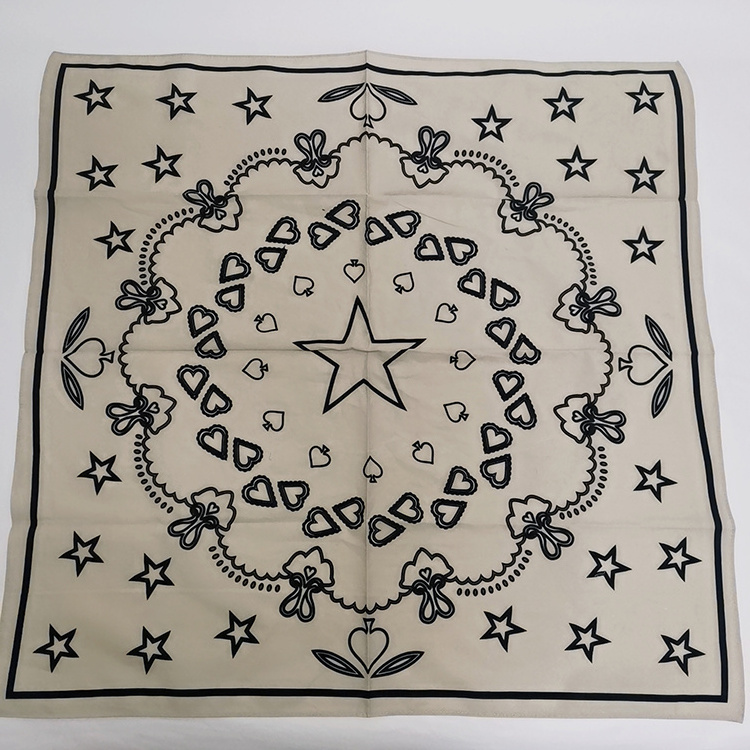 100% Cotton Bandana With Custom Printed Square Cotton Scarf For Women Stylish