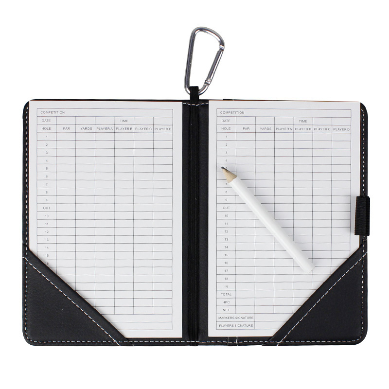 Customized Design Pu Leather With Pencil Marker Golf Scorecard Holder