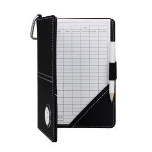 Customized Design Pu Leather With Pencil Marker Golf Scorecard Holder