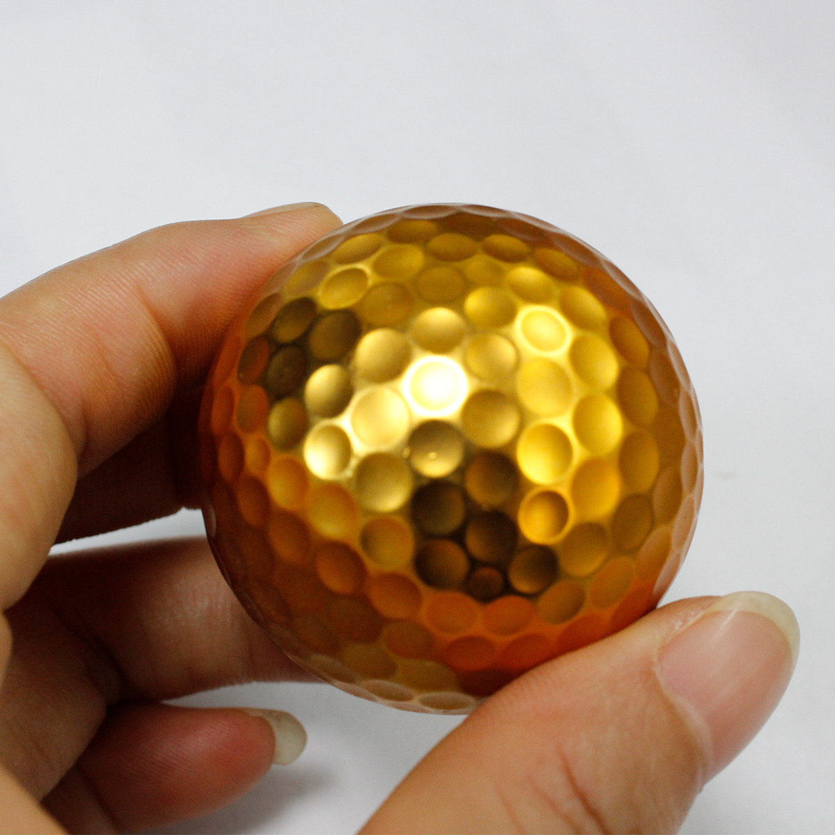 Wholesale Custom Logo Novelty Golden Color Two Layer Gold-Plated Golf Balls