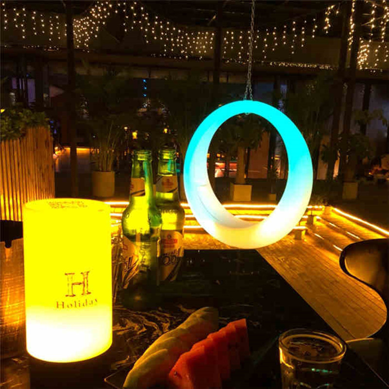 led illuminated round swing led moon swing outdoor