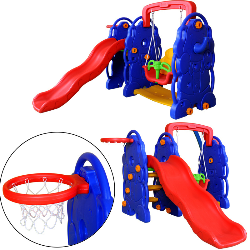 Plastic elephant slide with swing indoor slide for sale