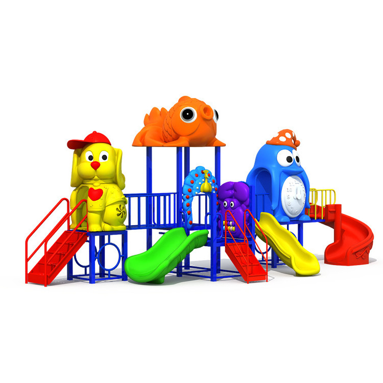 cute popular  dog animal theme Type small Plastic Swing and Slide Kids children climb Outdoor Playground equipment