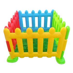 Colorful children foldable plastic square indoor with gate folding play yard large acrylic safety fence for baby kids' playpens