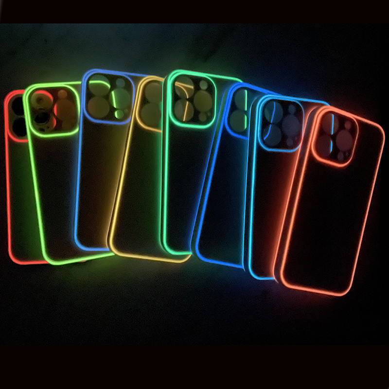 For iphone 12 13 14 pro max luminous injection molding TPU mobile phone case back cover accesorios para celulares