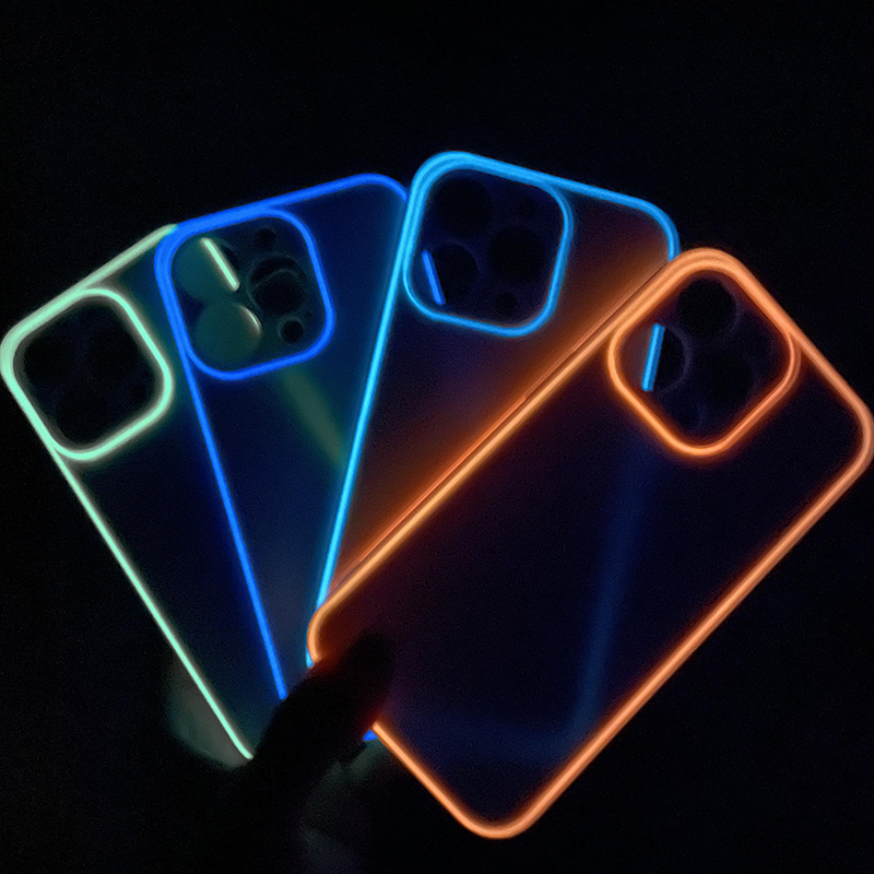 For iphone 12 13 14 pro max luminous injection molding TPU mobile phone case back cover accesorios para celulares