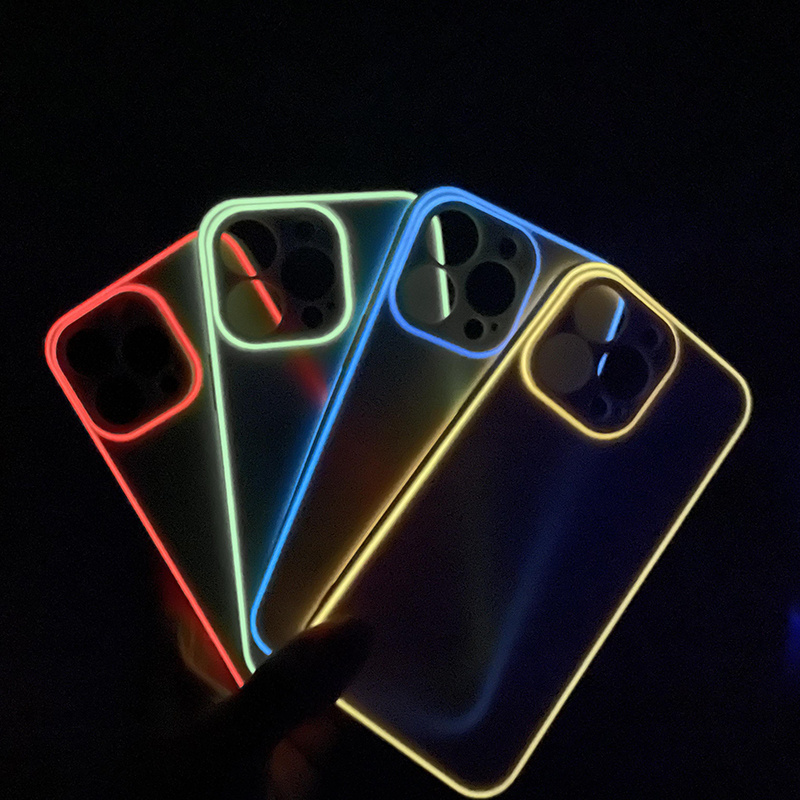 For iphone 12 13 14 pro max luminous injection molding TPU mobile phone case back cover accesorios para celulares