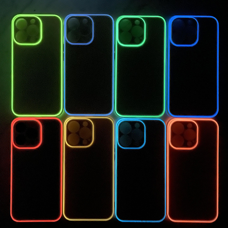 For iphone 12 13 14 pro max luminous injection molding TPU mobile phone case back cover accesorios para celulares