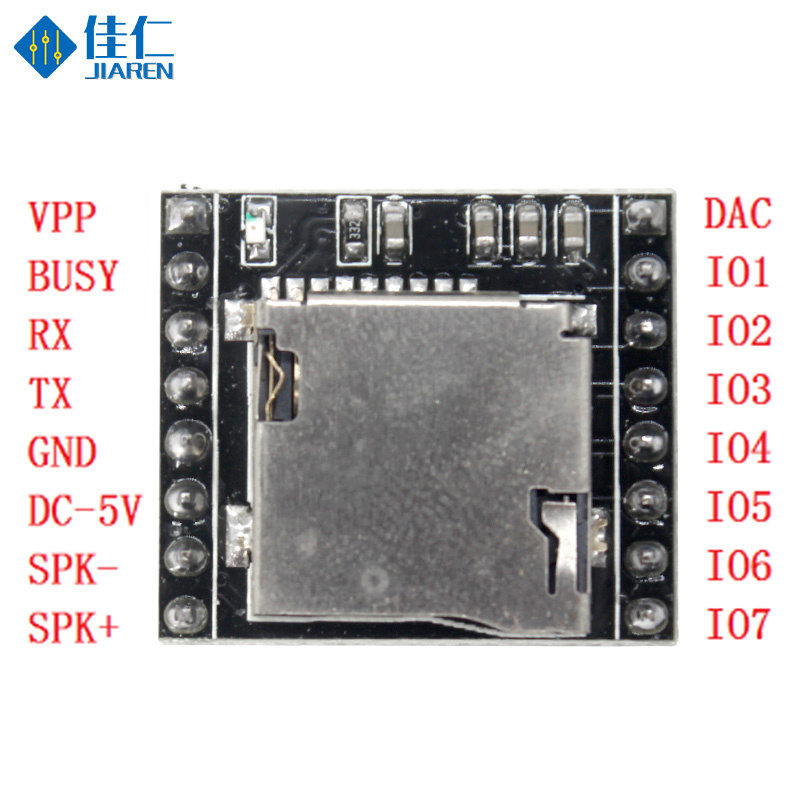 DFPlayer Mini MP3 DF Player Module Board MP3 Audio Voice Decode Board For Arduino Supporting TF Card U-Disk IO/Serial Port/AD