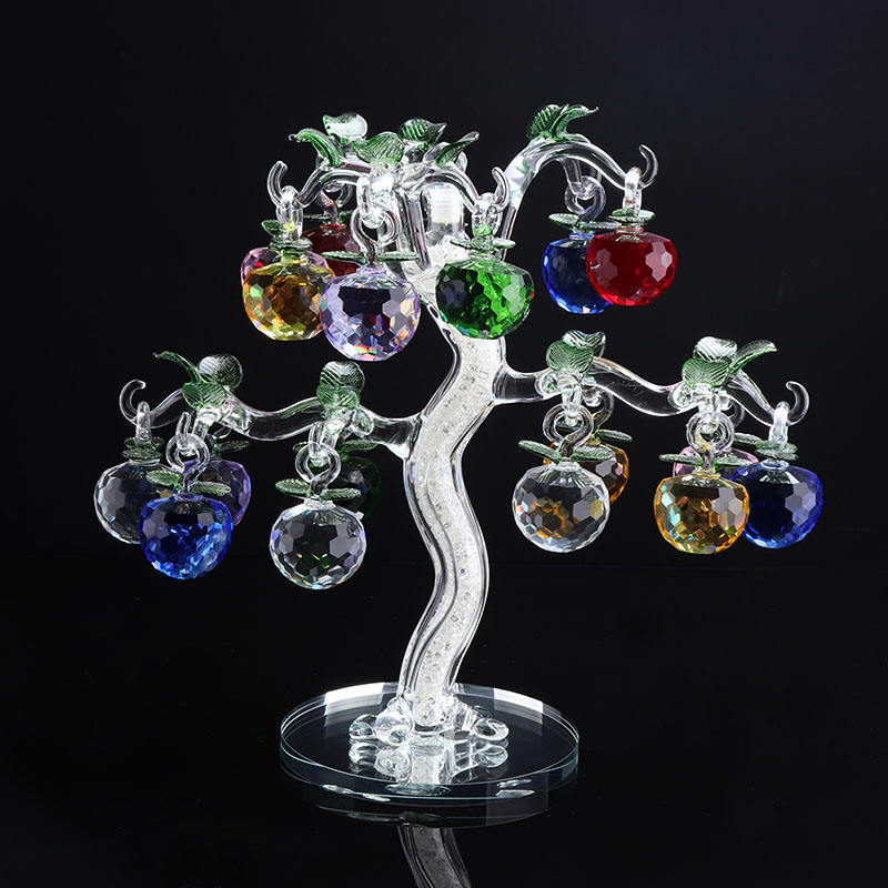 CR113 Hand Made Crystal Apple Tree for Wedding Souvenirs High Quality Crystal Home Decoration