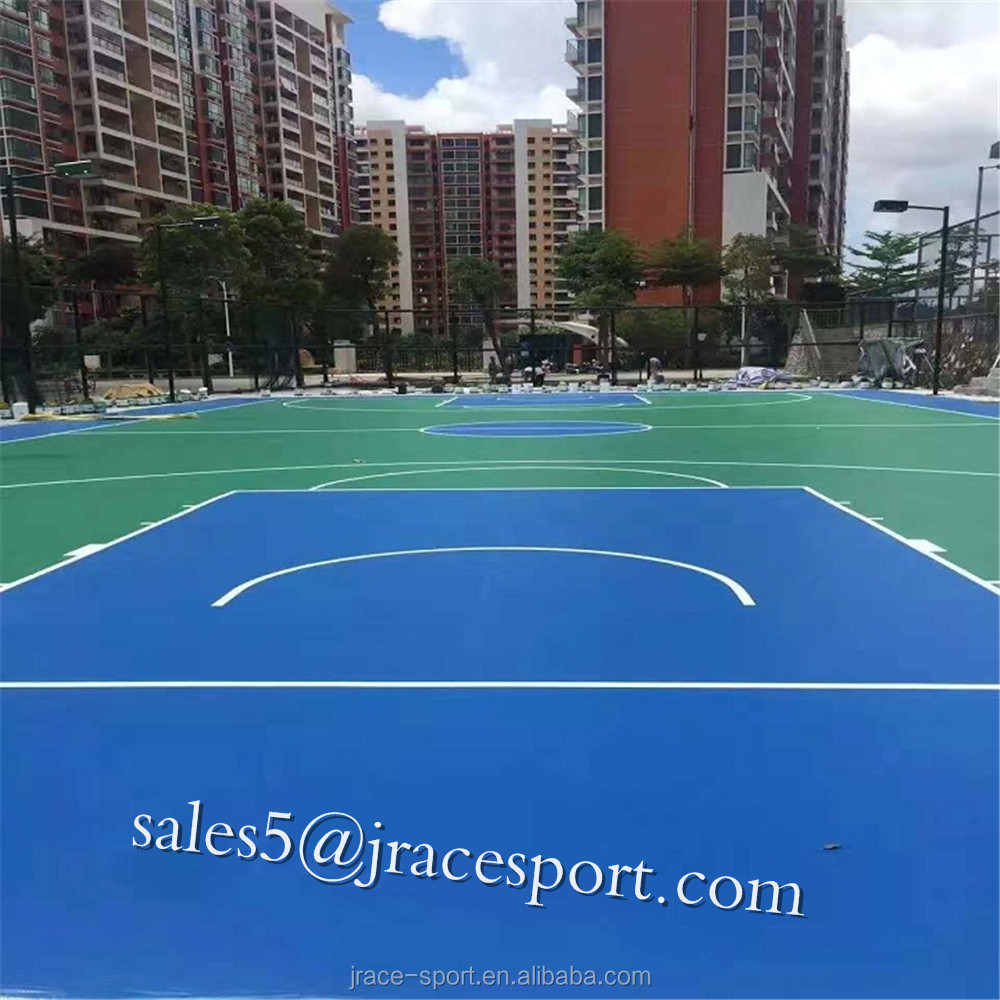 polyurethane Plastic basketball Court Flooring/tennis court surface outdoor