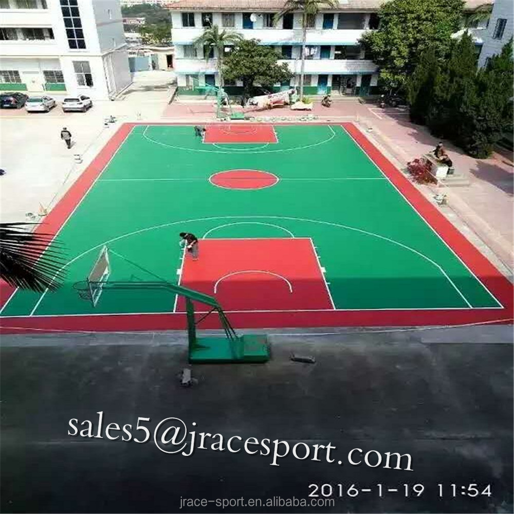 polyurethane Plastic basketball Court Flooring/tennis court surface outdoor