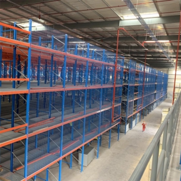 Prefabricated Steel Frame Warehouse Free Standing Modular Mezzanine Floor Kits