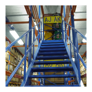 Smooth surface mezzanine floor platform racking system for industrial storage