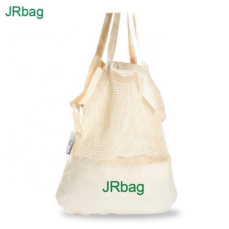 OEM ODM Factory Eco friendly Mixed Cotton Mesh Tote Bag or Mesh Net Bag for Vegetables Packing