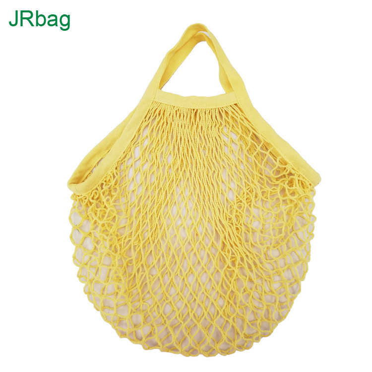 Factory In Stock Lemon Yellow Cotton Mesh Eco Bag For Fruit Vegetable