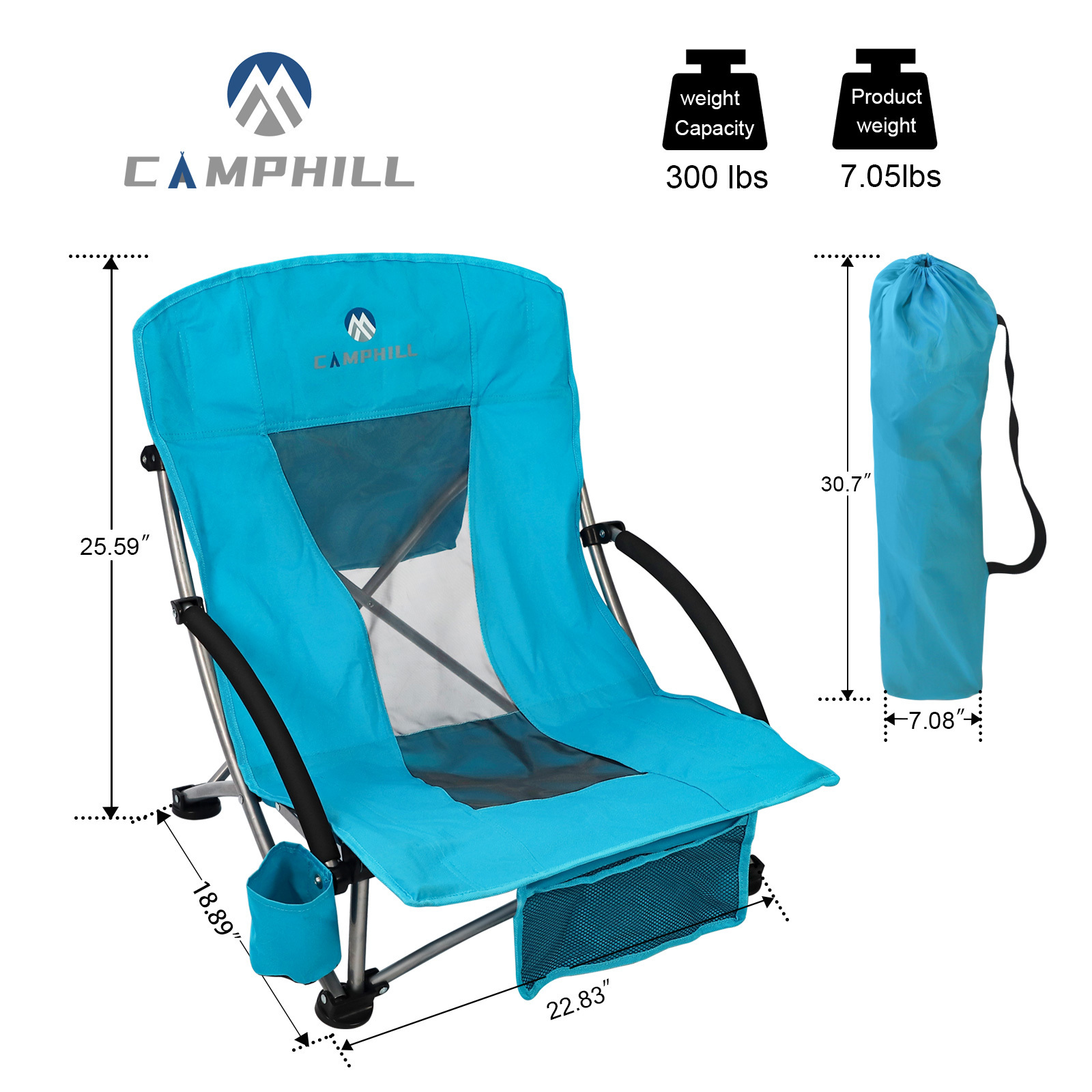 Portable Foldable Beach Chair Folding Backpack Chair with Cup Holder & Cooler Bag for Fishing Beach Modern Blue,purple Color