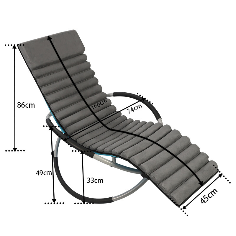 Outdoor Garden Foldable Camping Rocking Chair Patio Lazy Lounge Swivel Chair Zero Gravity Pool Chaise