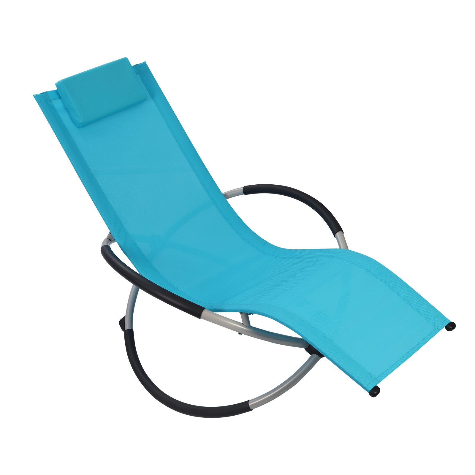 Outdoor Garden Foldable Camping Rocking Chair Patio Lazy Lounge Swivel Chair Zero Gravity Pool Chaise