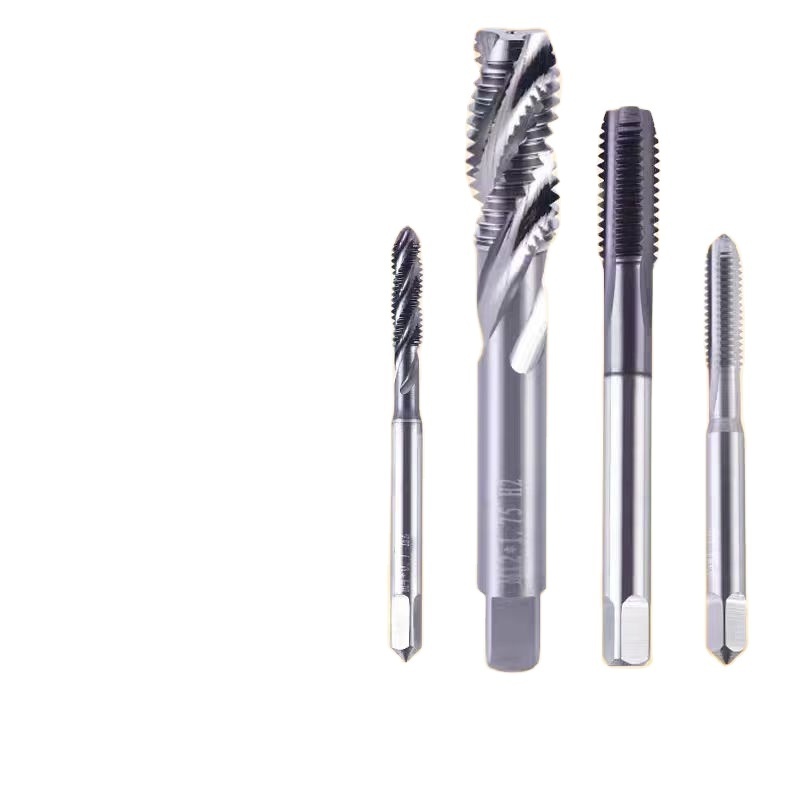 Machine tungsten steel tap solid carbide straight groove spiral tip tap super hard fine tooth M3M4M5M6M8M10M12