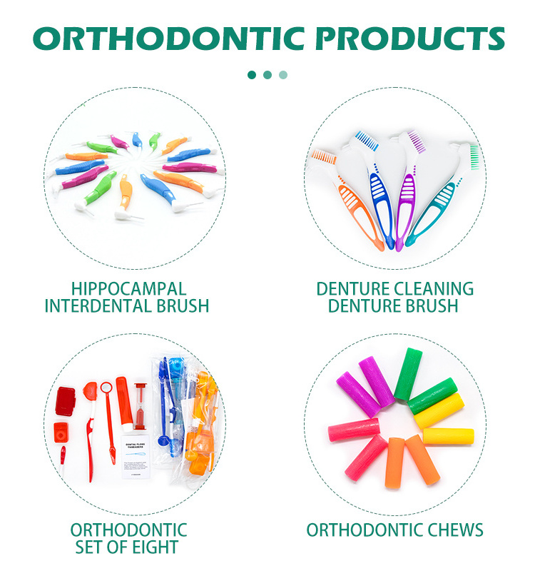 Professional Oral Care Kit Oral Mirror Interdental Brush Multifunctional Dental Toothbrush Orthodontic Braces Kit