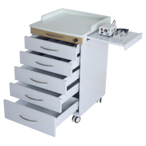 Dental Mobile Cabinet Stainless Steel Cabinet With Five Drawers and Side Plate Hospital Furniture