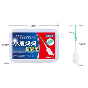 Dental Floss Pick Slim Biodegradable Dental Floss Teeth Gap Cleaner Toothbrush i Shaped Rubber Interdental Spare Brush