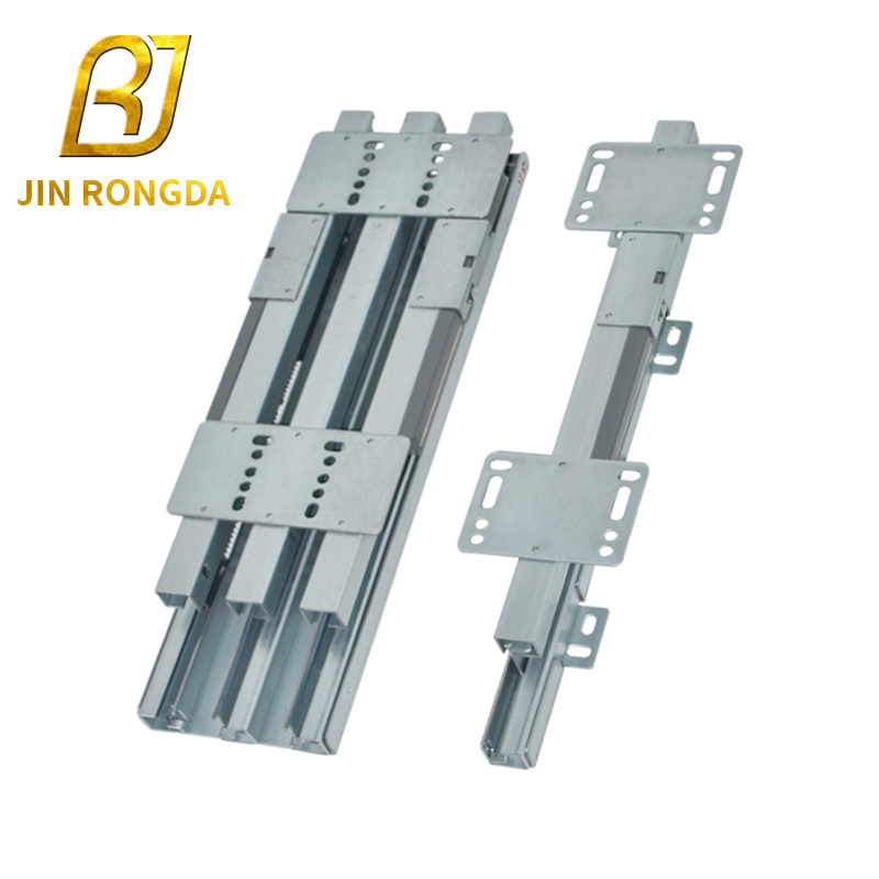 Jinrongda Telescopic Ball Bearing Full Extension 22 Inch Soft Close Drawer Slides With Nail