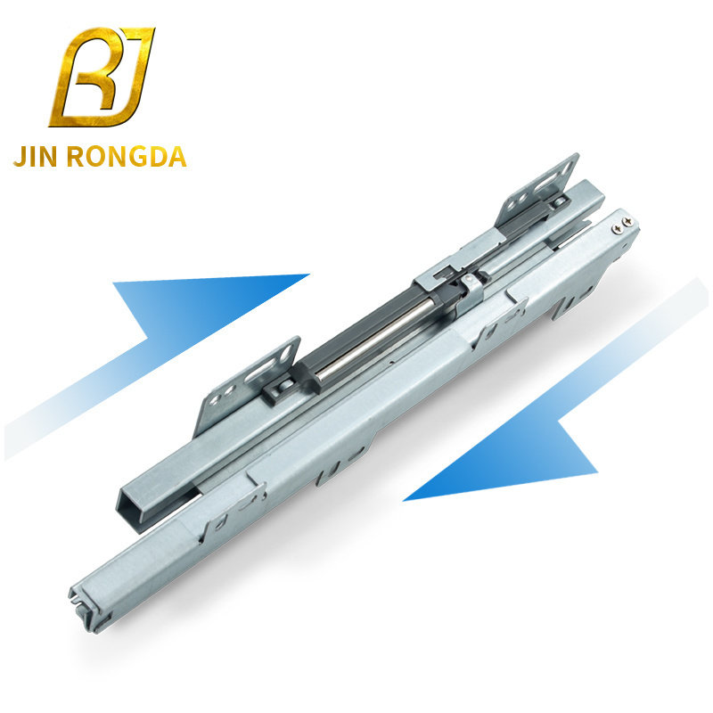 Jinrongda Telescopic Ball Bearing Full Extension 22 Inch Soft Close Drawer Slides With Nail