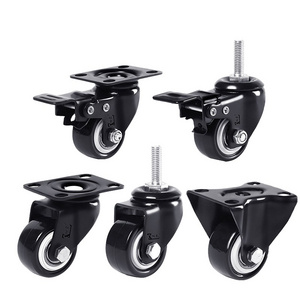 Jinrongda Mute Caster Wheels 4 5 8 Inch Swivel Metal Copper Furniture Black Rotatable Computer Chair Casters