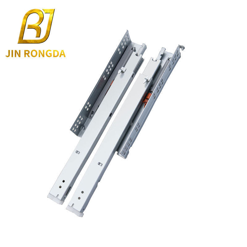 Jinrongda Professional Cold Rolled Steel Ball Bearing Industrial Telescopic Drawer Slide With Adjustable Nail