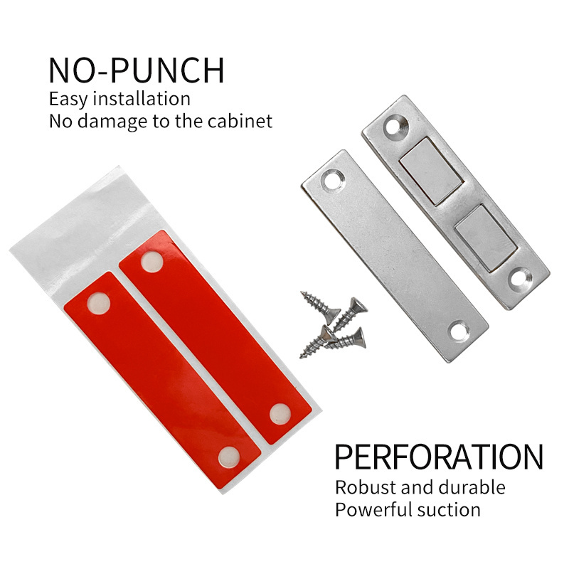 Jinrongda Square Stainless Steel Strong Tape Magnetic Door Catch For Furniture Cabinet Door