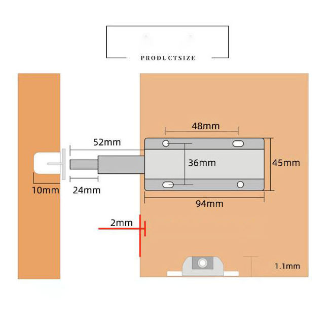 Jinrongda Magnetic Push-to-Open Drawer Catch for Kitchen Cabinets Furniture Doors Closets Bedrooms Dining Areas