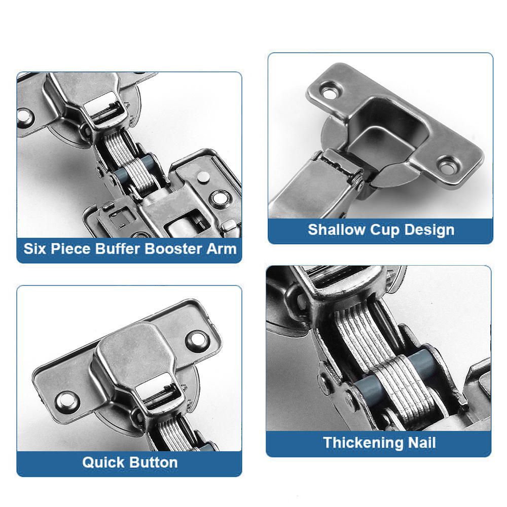 Jinrongda Furniture Wardrobe Hinges Strut Hydraulic Hinge Kitchen Soft Close Cabinet Adjustable 3D Hinge