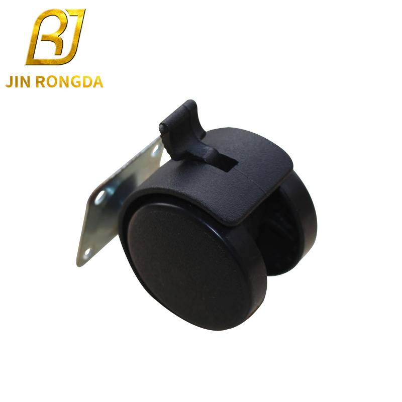 Jinrongda wholesale Mute 1.5 inch caster wheels with brakes heavy duty nylon office furniture lockable chair casters